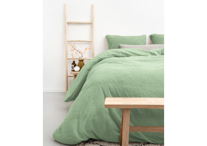 Housse de Couette Teddy - Vert Clair 140 x 220 cm - 17015575 - Sleeptime