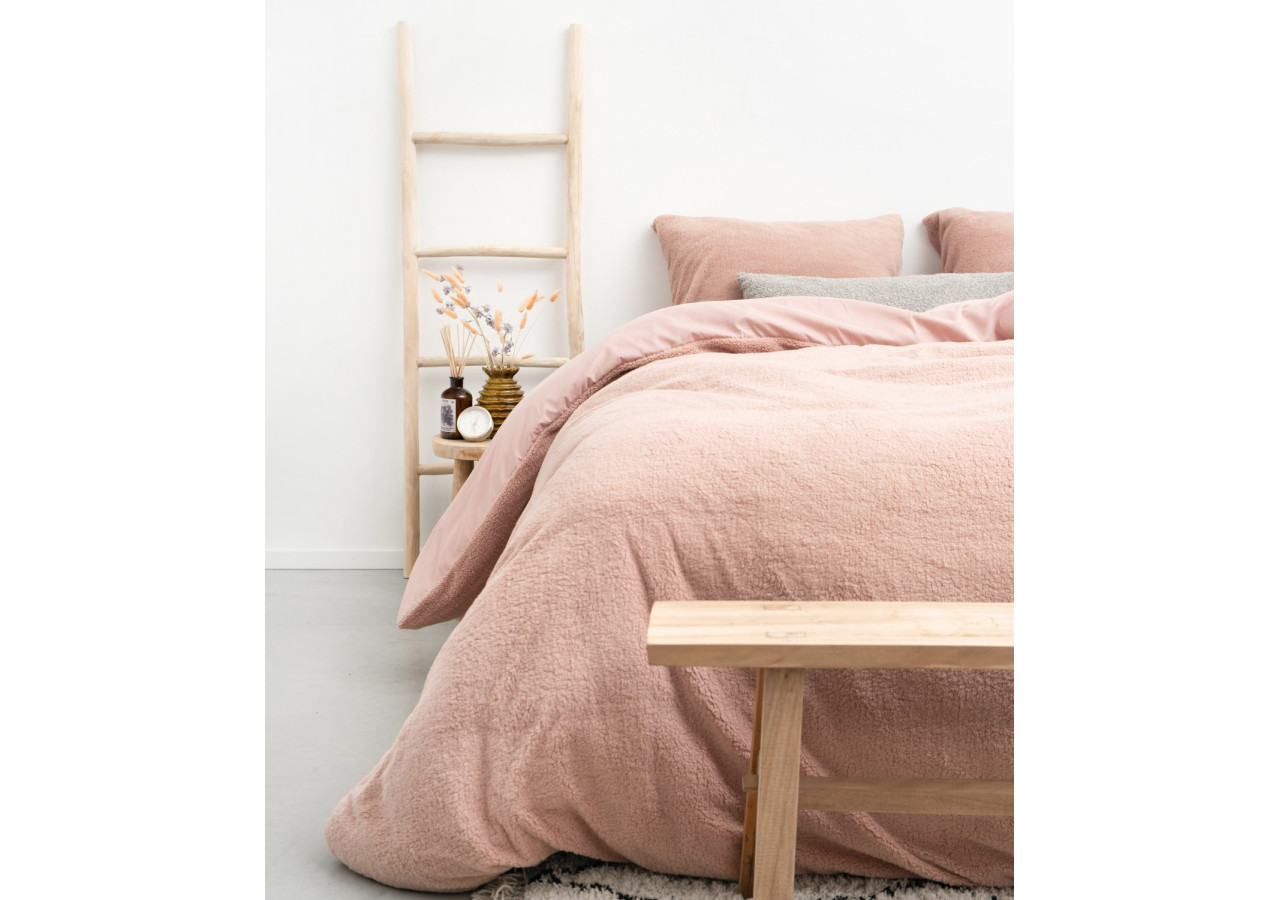 Housse de Couette Teddy Rose - 140 x 220 cm en Teddystof Doux et Chaleureux - 17015581 - Sleeptime
