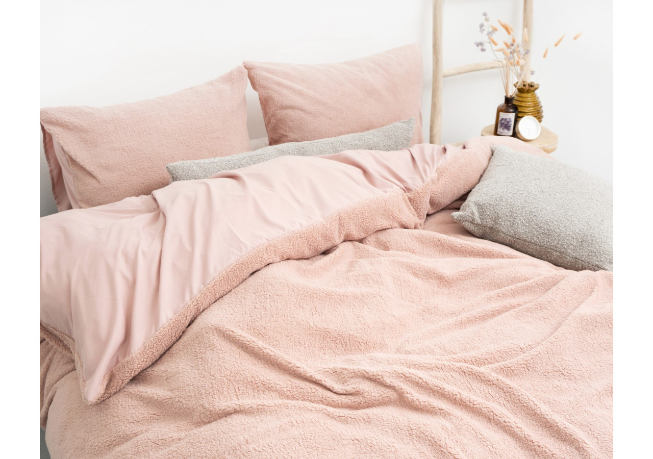 Housse de Couette Teddy Rose - 200 x 220 cm en Teddystof Doux et Chaleureux - 17015582 - Sleeptime
