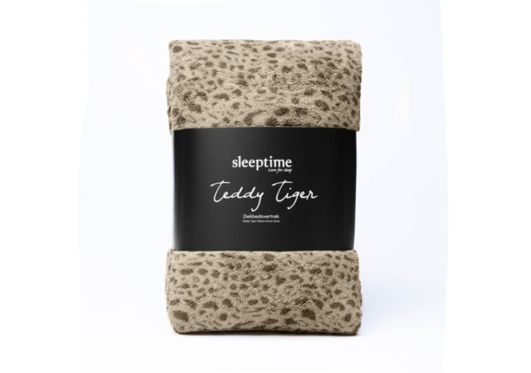 Housse de Couette Teddy Tiger Taupe - 140 x 200/220 cm, Imprimé Tigré - 17019153 - Sleeptime