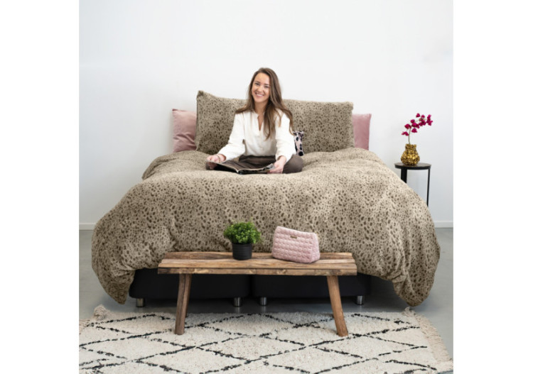 Housse de Couette Teddy Tiger Taupe - 240 x 200/220 cm, Imprimé Tigré - 17019155 - Sleeptime 2