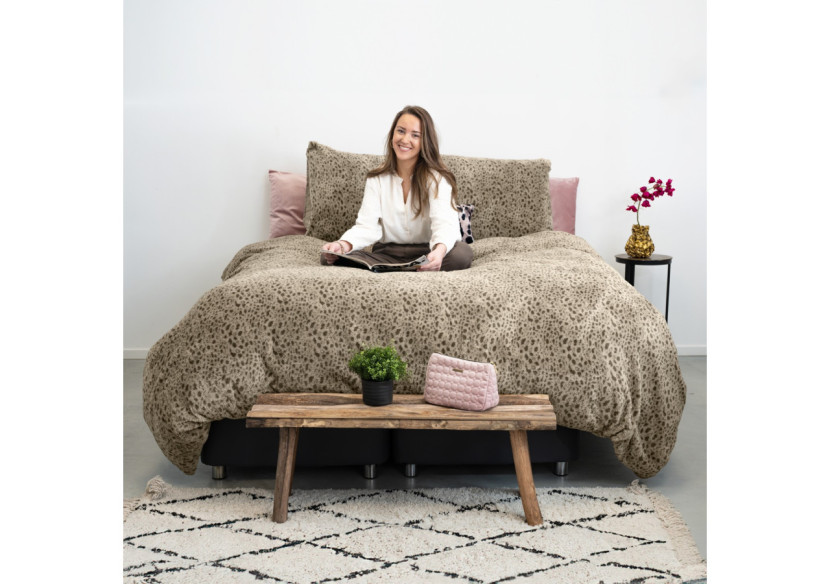 Housse de Couette Teddy Tiger Taupe - 240 x 200/220 cm, Imprimé Tigré - 17019155 - Sleeptime