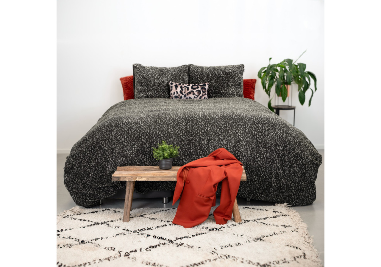 Housse de Couette Teddy Tigre Noir - 240 x 200/220 cm, Confort Luxueux - 17019158 - Sleeptime