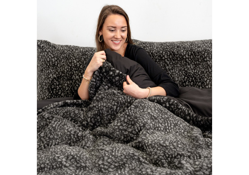 Housse de Couette Teddy Tigre Noir - 240 x 200/220 cm, Confort Luxueux - 17019158 - Sleeptime