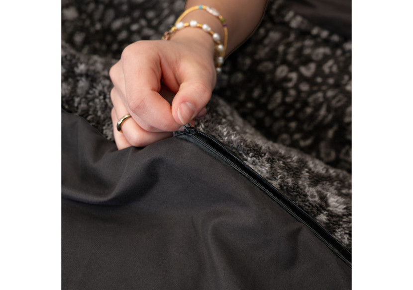 Housse de Couette Teddy Tigre Noir - 240 x 200/220 cm, Confort Luxueux - 17019158 - Sleeptime