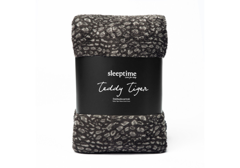 Housse de Couette Teddy Tigre Noir - 140 x 200/220 cm, Style Audacieux - 17019156 - Sleeptime