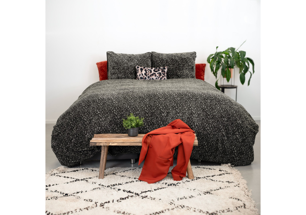 Housse de Couette Teddy Tigre Noir - 140 x 200/220 cm, Style Audacieux - 17019156 - Sleeptime