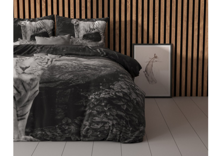 Housse de Couette Pure Tigers Grise - 200 x 200/220 cm en Coton Luxe - 14018697 - Sleeptime 2