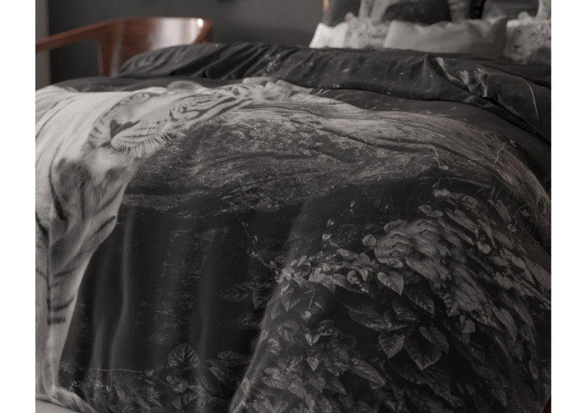 Housse de Couette Pure Tigers Grise - 200 x 200/220 cm en Coton Luxe - 14018697 - Sleeptime