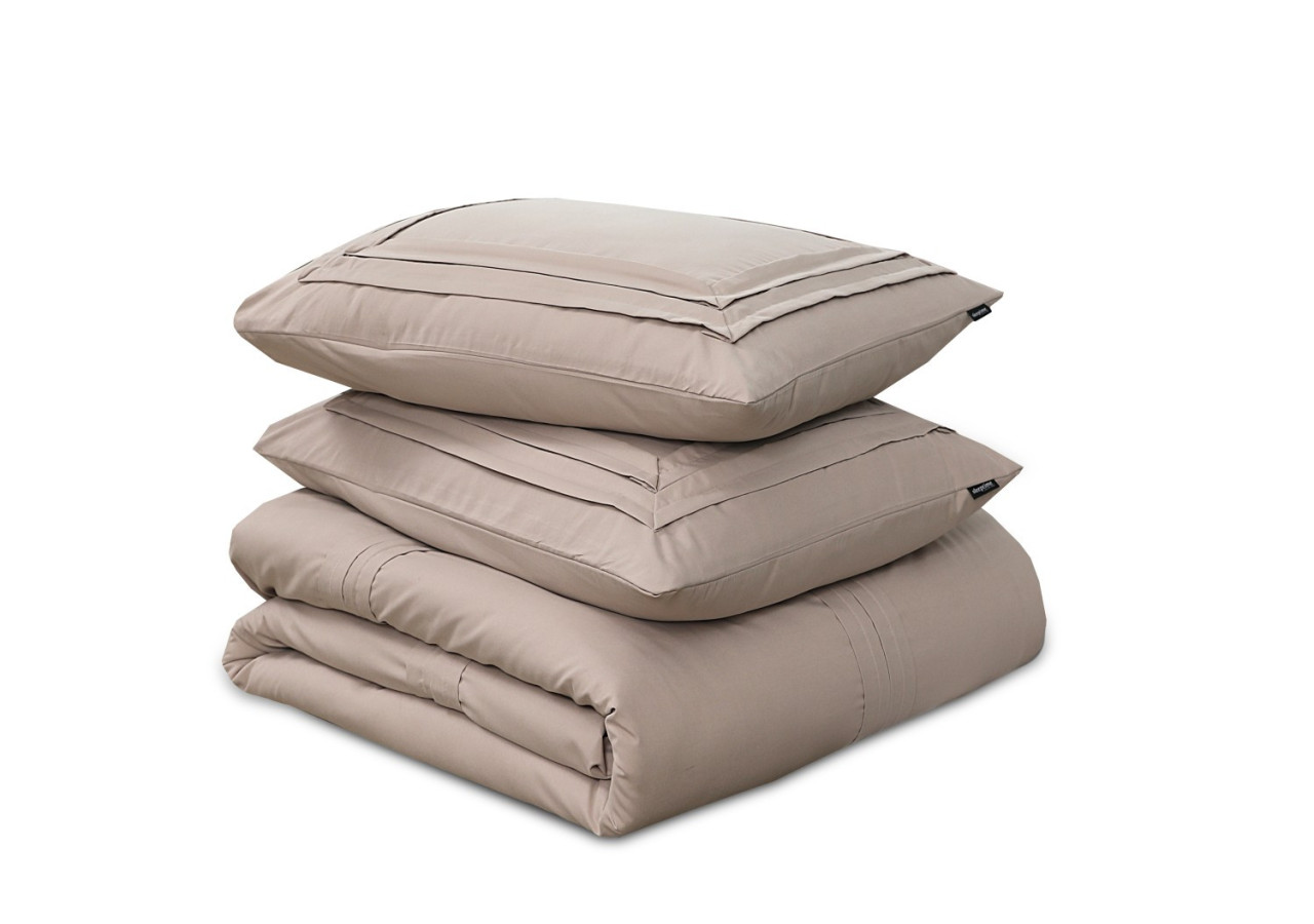 Housse de couette Tailored Taupe - 200 x 200/220 cm, 100% microfibre - 17020175 - Sleeptime