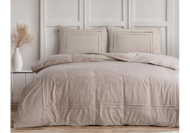 Housse de couette Tailored Taupe - 240 x 200/220 cm, 100% microfibre - 17020176 - Sleeptime 2