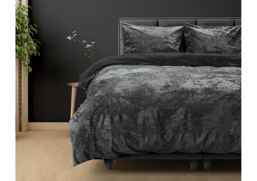 Housse de Couette Velours Écrasé - Anthracite 240 x 220 cm - 17015506 - Dreamhouse