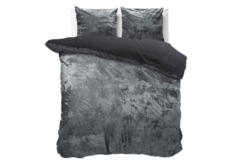Housse de Couette Velours Écrasé - Anthracite 240 x 220 cm - 17015506 - Dreamhouse 2