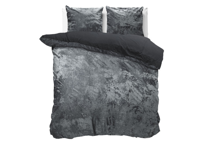Housse de Couette Velours Écrasé - Anthracite 240 x 220 cm - 17015506 - Dreamhouse