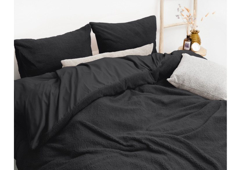 Housse de Couette Teddy Antracite - 100% Teddy et Coton, 240 x 200/220 cm - 17020197 - Sleeptime Housse de Couette Teddy Antracite - 100% Teddy et Coton, 240 x 200/220 cm - 17020197 - Sleeptime