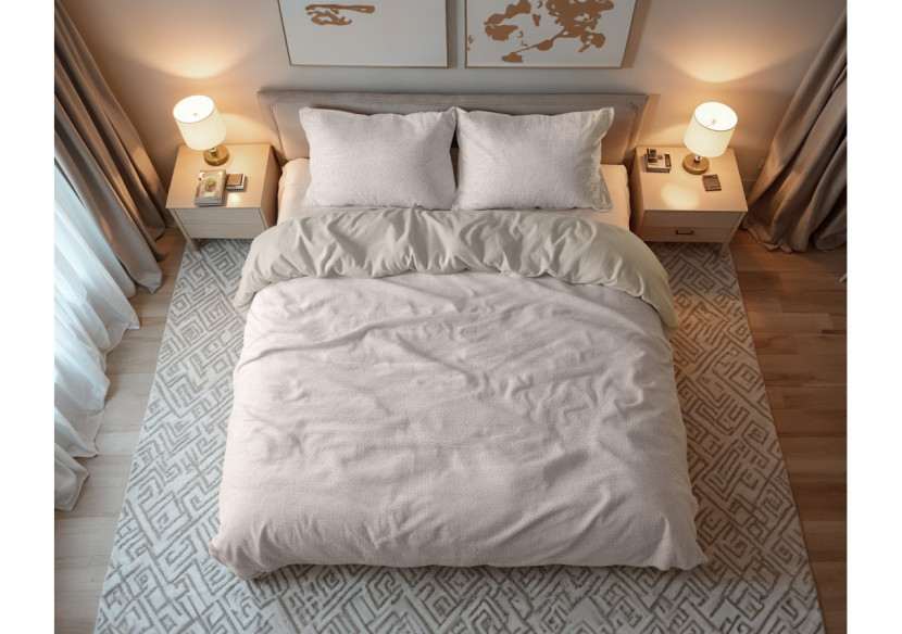 Housse de Couette Teddy Taupe - 140 x 200/220 cm, Luxe et Confort - 17020198 - Sleeptime