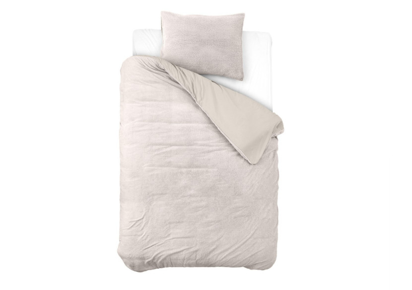 Housse de Couette Teddy Taupe - 140 x 200/220 cm, Luxe et Confort - 17020198 - Sleeptime