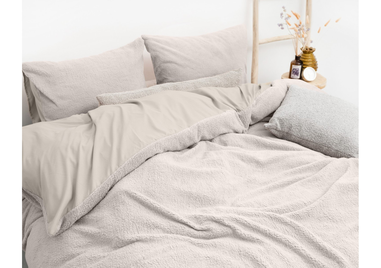 Housse de Couette Teddy Taupe - 200 x 200/220 cm, Luxe et Confort - 17020199 - Sleeptime