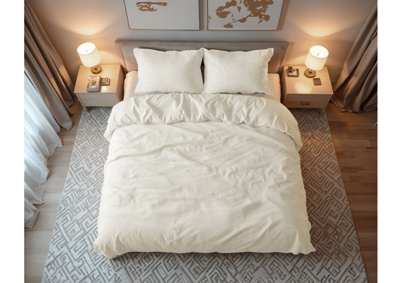 Housse de Couette Teddy Beige - 100% Teddy et Coton, 140 x 200/220 cm - 17020201 - Sleeptime