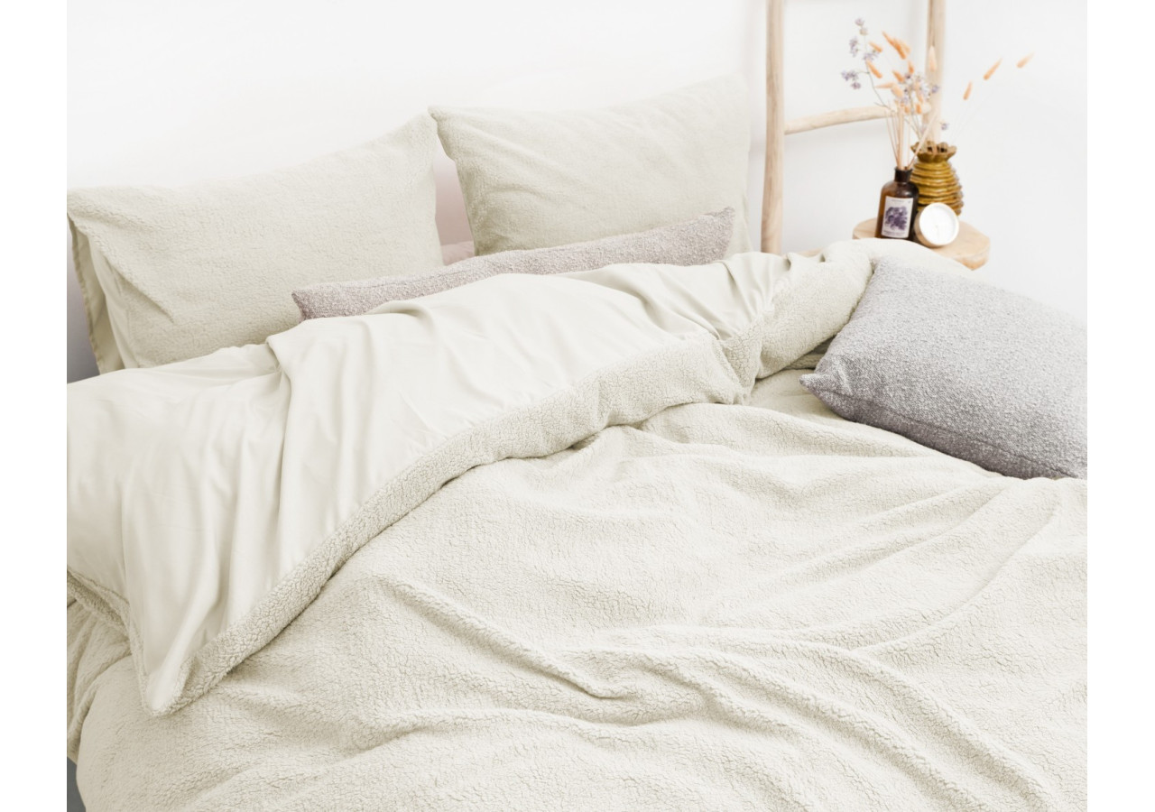 Housse de Couette Teddy Beige - 100% Teddy et Coton, 200 x 200/220 cm - 17020202 - Sleeptime