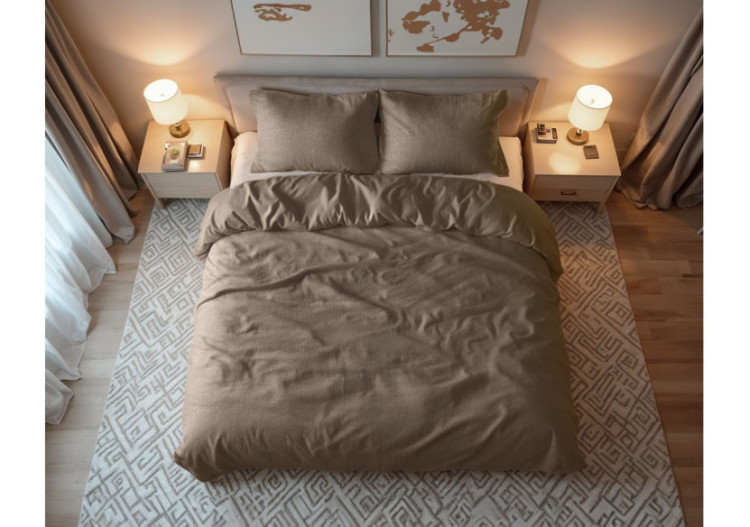 Housse de Couette Teddy Taupe - 200 x 200/220 cm, Luxe et Confort - 17020205 - Sleeptime