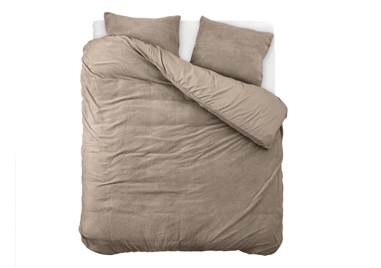 Housse de Couette Teddy Taupe - 240 x 200/220 cm, Luxe et Confort - 17020206 - Sleeptime