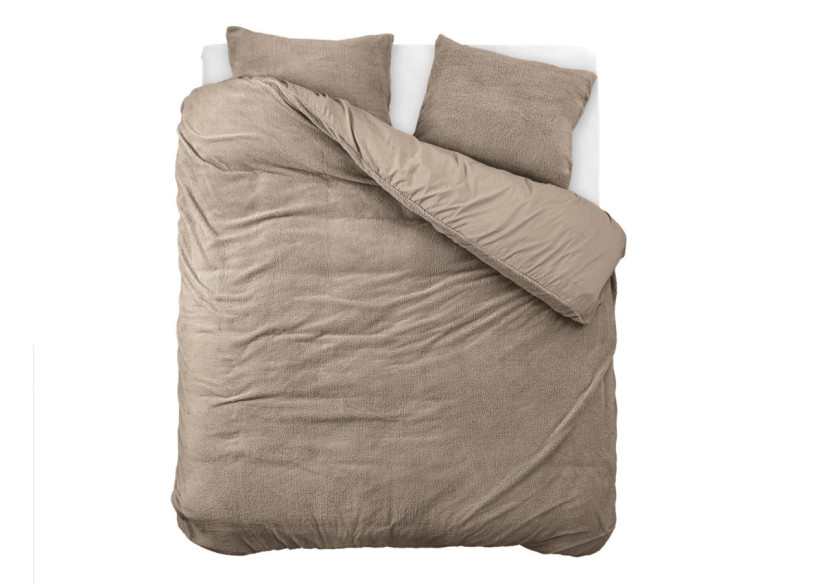 Housse de Couette Teddy Taupe - 240 x 200/220 cm, Luxe et Confort - 17020206 - Sleeptime
