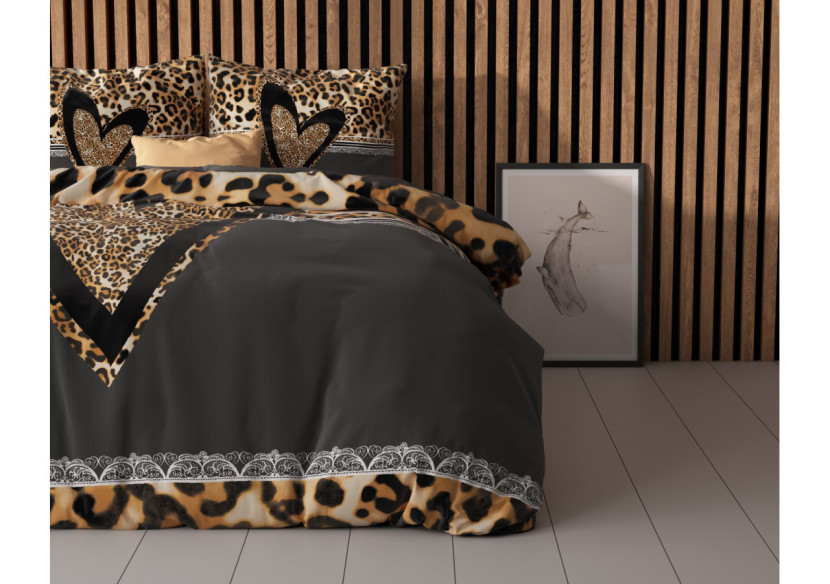 Housse de couette Panther Love Heart - 200 x 200/220 cm en 100% coton - 15021574 - Royal Textile
