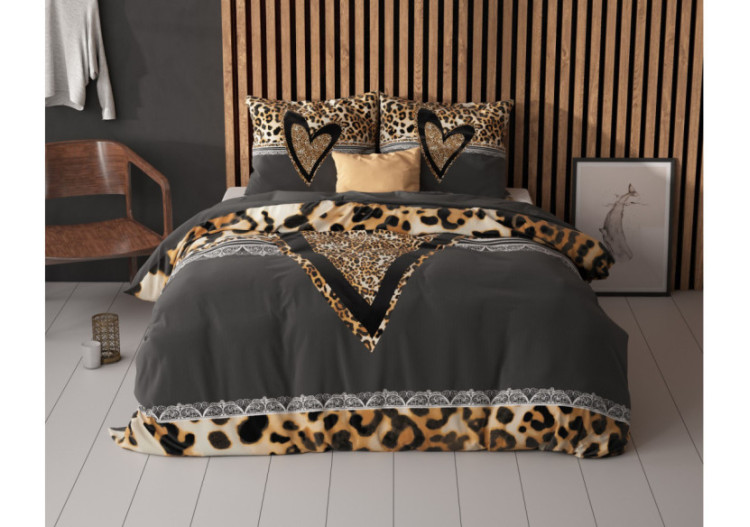 Housse de couette Panther Love Heart - 135 x 200/220 cm en 100% coton - 15021576 - Sleeptime