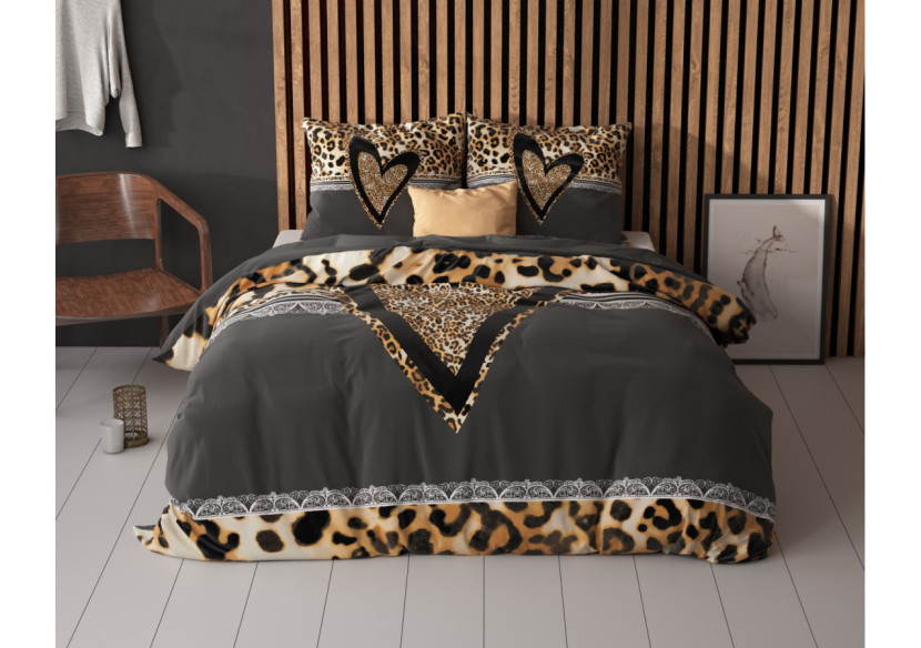 Housse de couette Panther Love Heart - 135 x 200/220 cm en 100% coton - 15021576 - Sleeptime