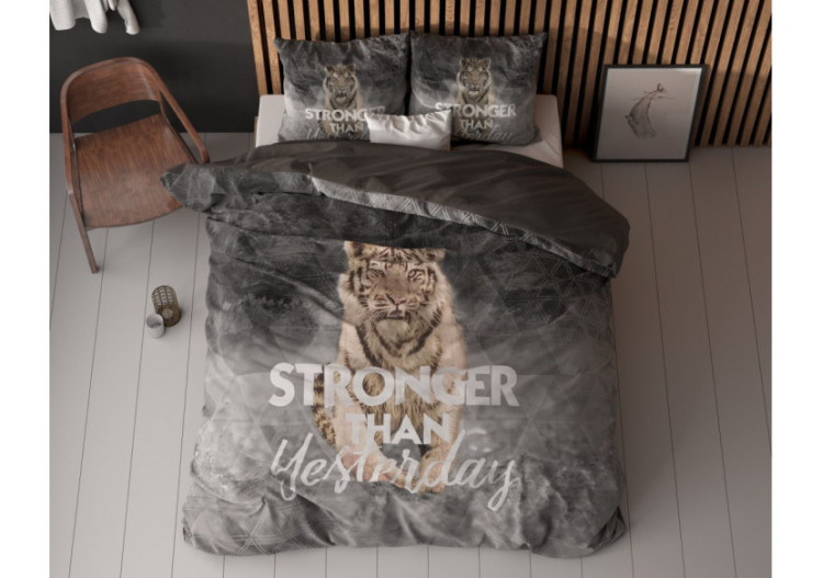 Housse de couette Stronger Grijs - 240 x 200/220 cm en 100% coton - 14017867 - Sleeptime