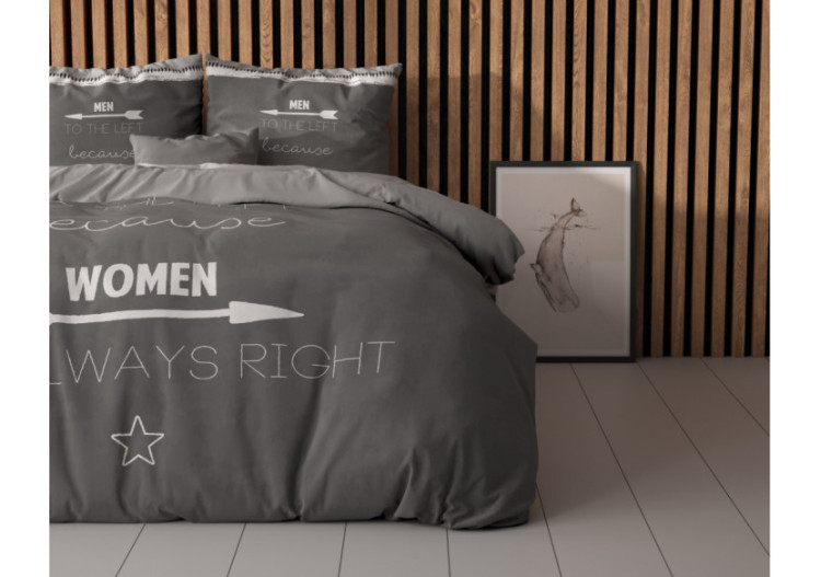 Housse de Couette Women Always Right - Antracite 240 x 200/220 cm en Coton - 14020635 - Sleeptime