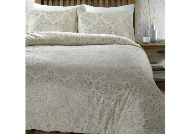 Housse de Couette Glamour Flanel Art - Crème 140 x 200/220 cm - 17019057 - Sleeptime