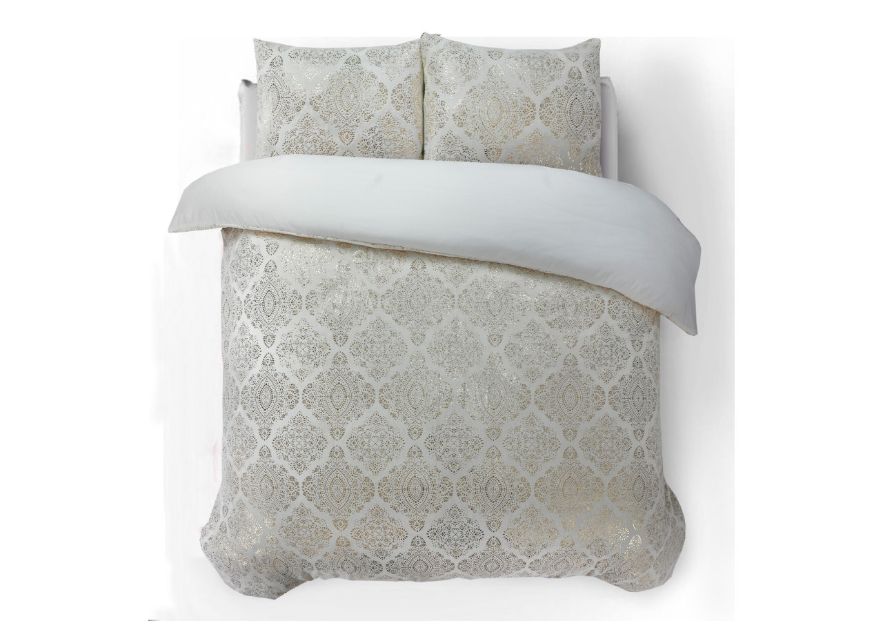 Housse de Couette Glamour Flanel Art - Crème 140 x 200/220 cm - 17019057 - Sleeptime