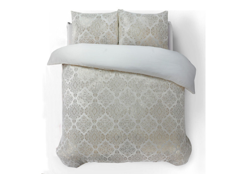 Housse de Couette Glamour Flanel Art - Crème 140 x 200/220 cm - 17019057 - Sleeptime