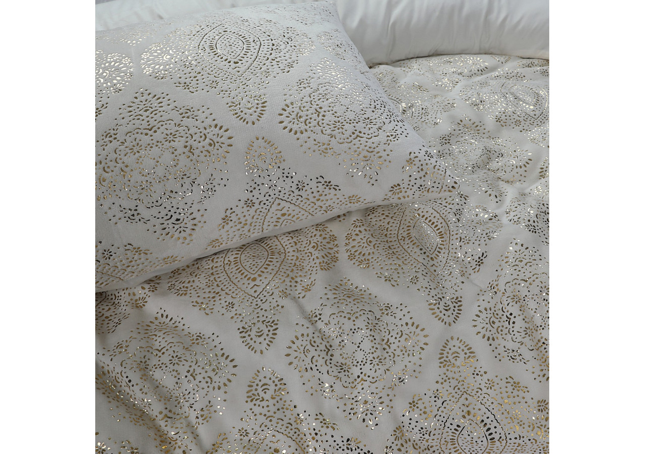 Housse de Couette Glamour Flanel Art - Crème 240 x 200/220 cm - 17019059 - Sleeptime