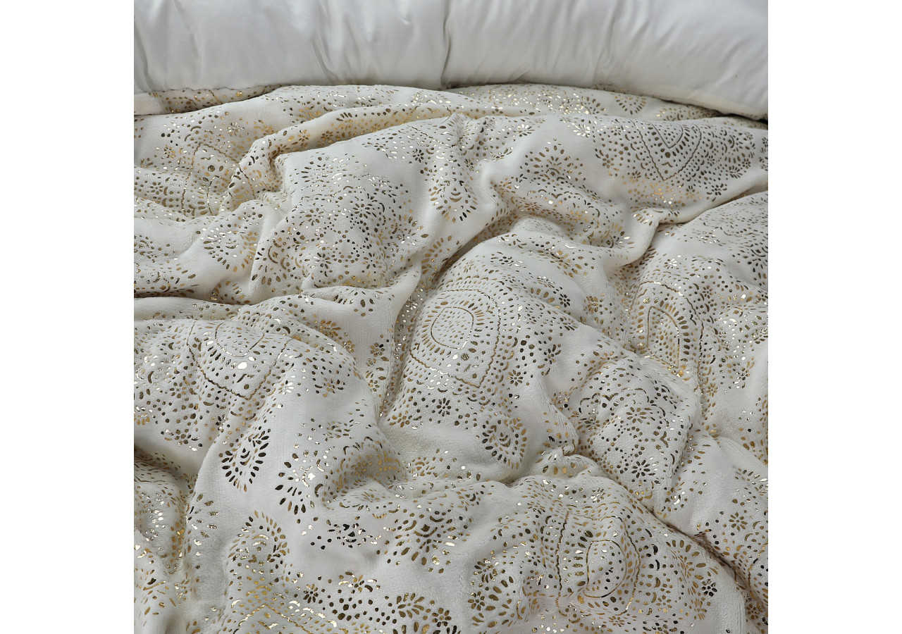 Housse de Couette Glamour Flanel Art - Crème 240 x 200/220 cm - 17019059 - Sleeptime