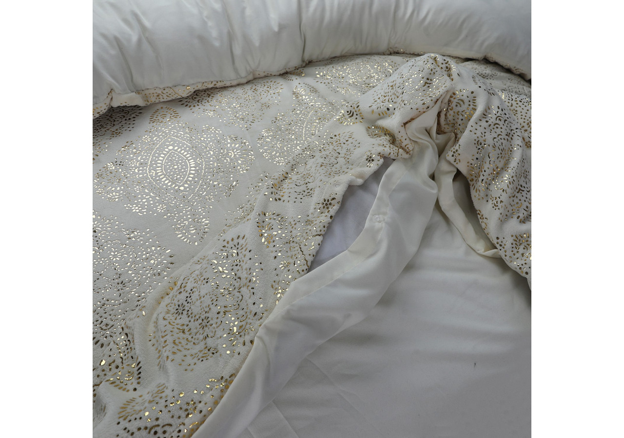 Housse de Couette Glamour Flanel Art - Crème 240 x 200/220 cm - 17019059 - Sleeptime