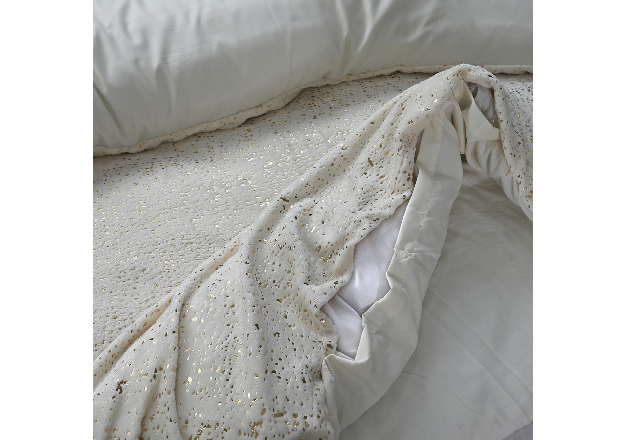 Housse de Couette Glamour Flanel - Crème 140 x 200/220 cm en Polyester - 17019060 - Sleeptime