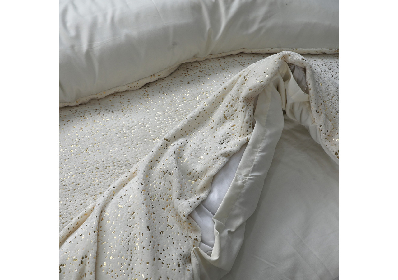 Housse de Couette Glamour Flanel - Crème 140 x 200/220 cm en Polyester - 17019060 - Sleeptime