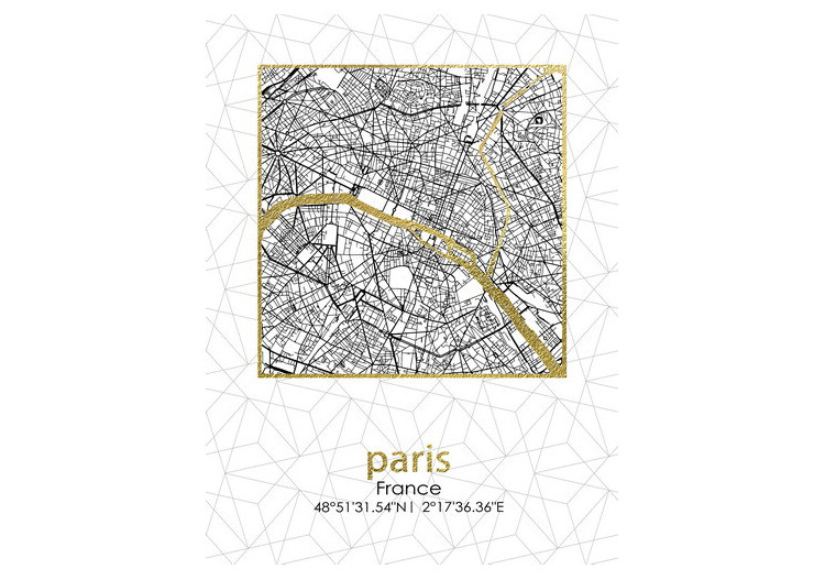 Tableau PLAN MIASTA PARIS - 45x60cm - HTHA1975-PROM - Mondex