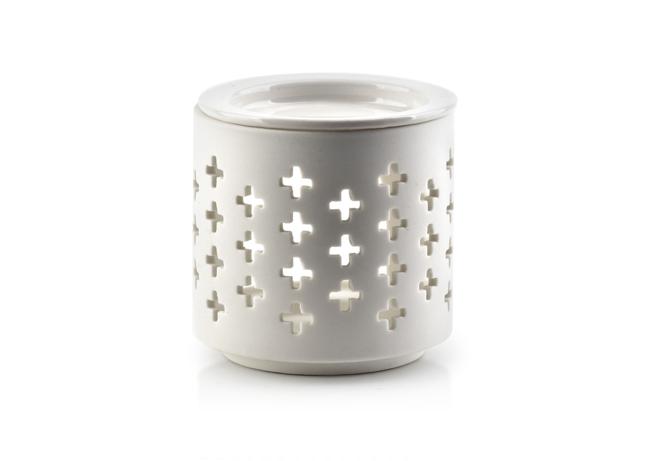 Brûleur d'huiles essentielles VESTA - Céramique blanche 7,3x7,5cm - HTTP4231 - Mondex