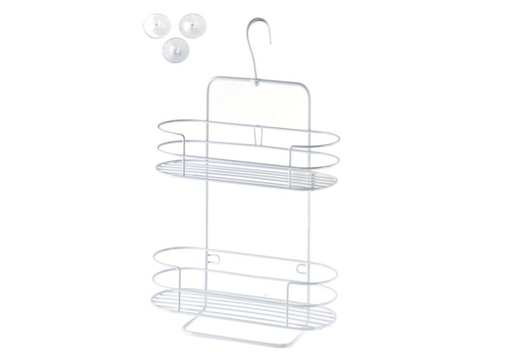 Étagère de salle de bain CARL WHITE - 2 niveaux, 33 x 25 x 9.5 cm - HTWM9847 - Bathlab By Mondex