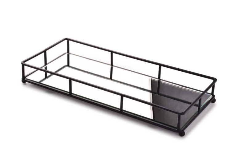 Plateau CEDRIC - Métal et Miroir 36x16xh5cm - HTOP3684 - Mondex