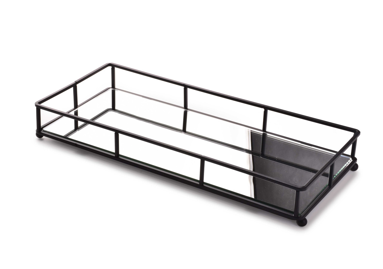 Plateau CEDRIC - Métal et Miroir 36x16xh5cm - HTOP3684 - Mondex