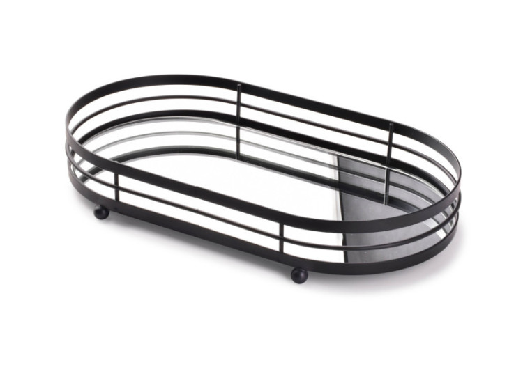 Plateau CEDRIC - Métal et Miroir 33x18,5xh5,5cm - HTOP3707 - Mondex