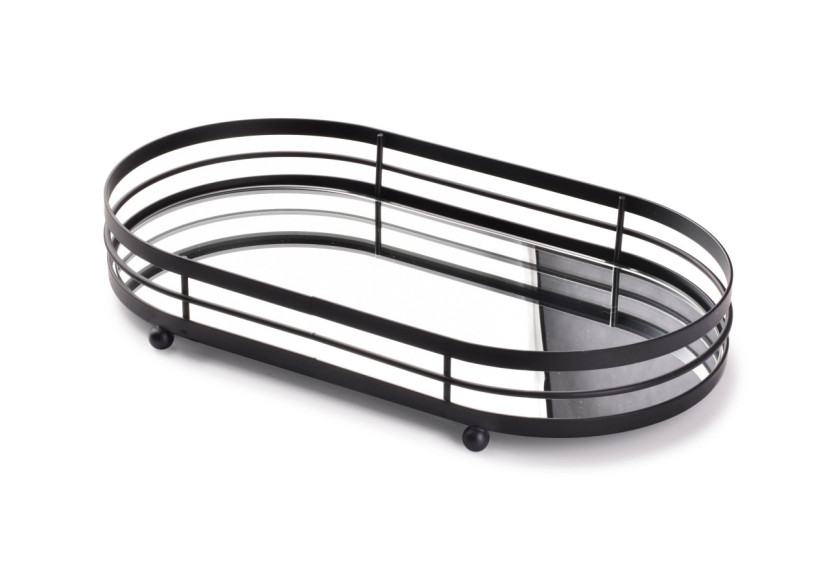 Plateau CEDRIC - Métal et Miroir 33x18,5xh5,5cm - HTOP3707 - Mondex