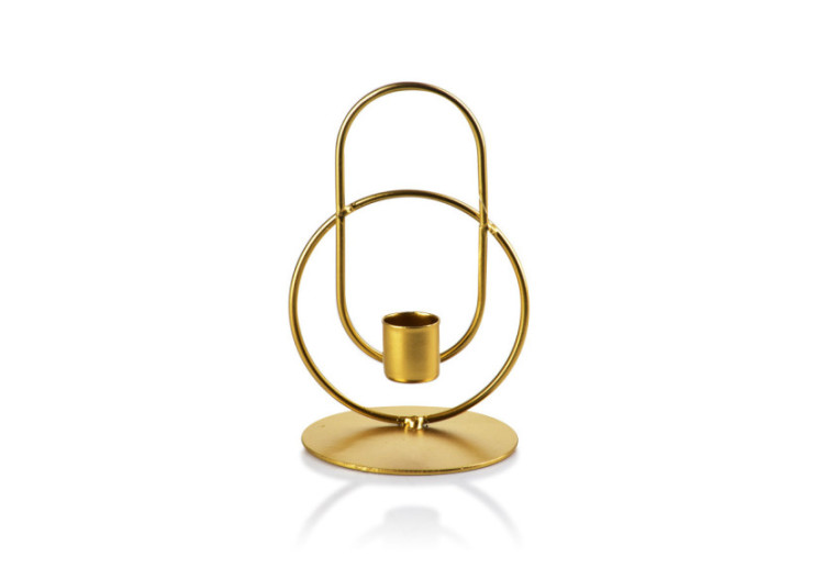 Bougeoir CEDRIC GOLD - 9cm de diamètre, 15cm de hauteur - HTOP3387-PROM - Mondex