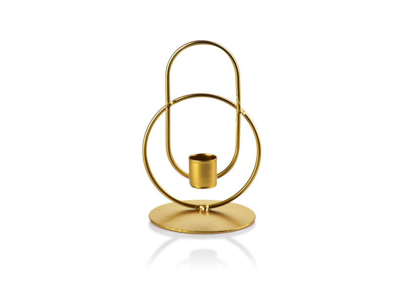 Bougeoir CEDRIC GOLD - 9cm de diamètre, 15cm de hauteur - HTOP3387-PROM - Mondex