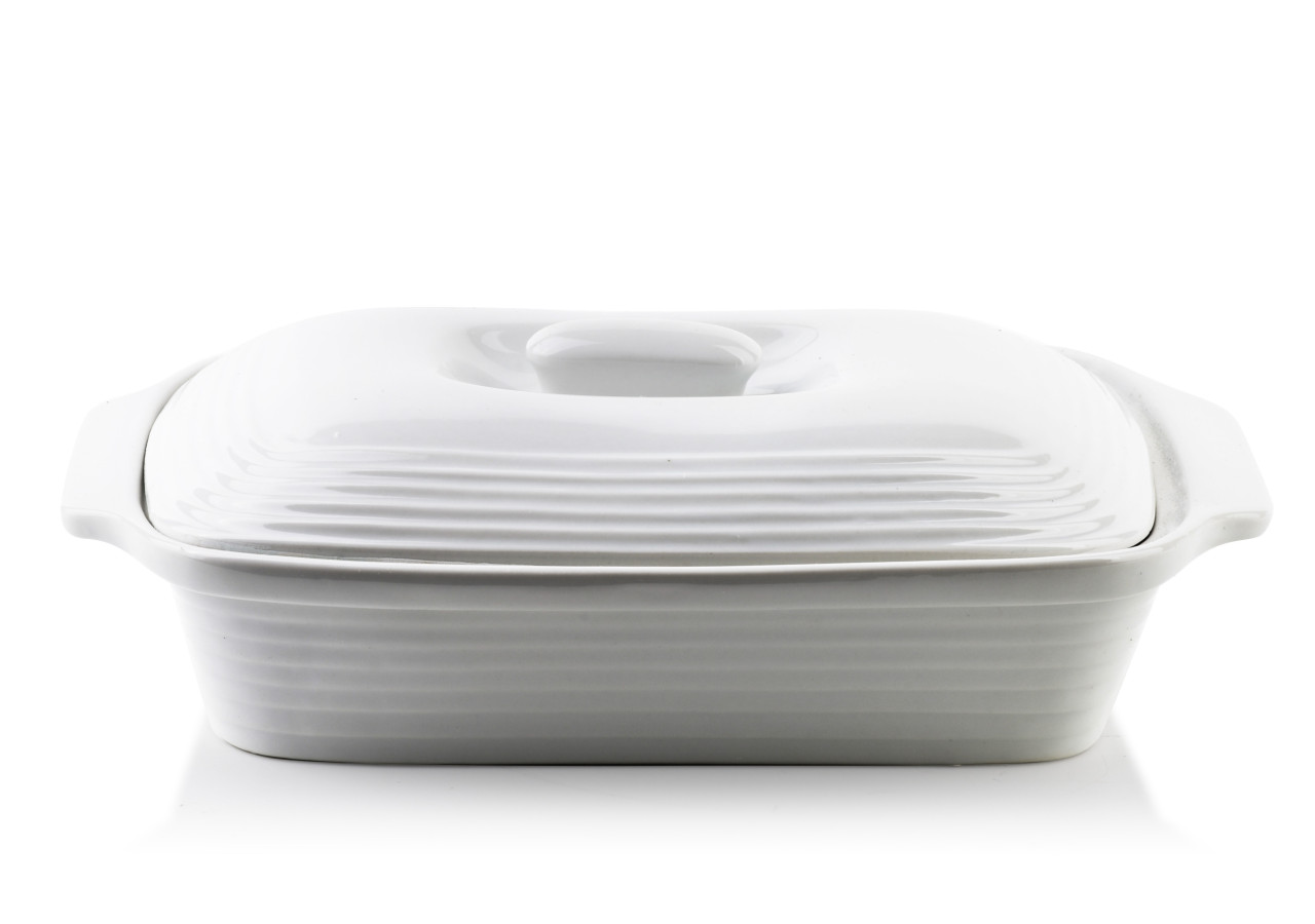 Plat Rectangulaire BASIC - Porcelaine blanche 34x22xh10cm - HTNA5275 - Mondex